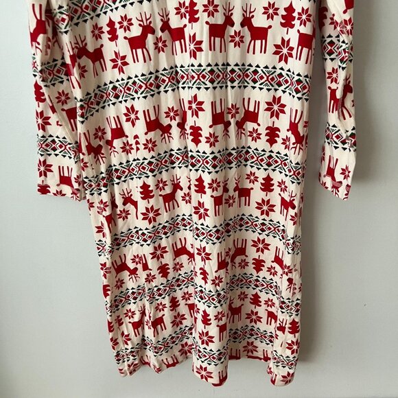 Hanna Andersson Reindeer Holiday Nightshirt Nightgown Pajamas Women's Size XL - Picture 7 of 8